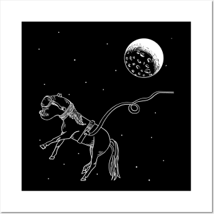 Astronaut Horse in Space Posters and Art